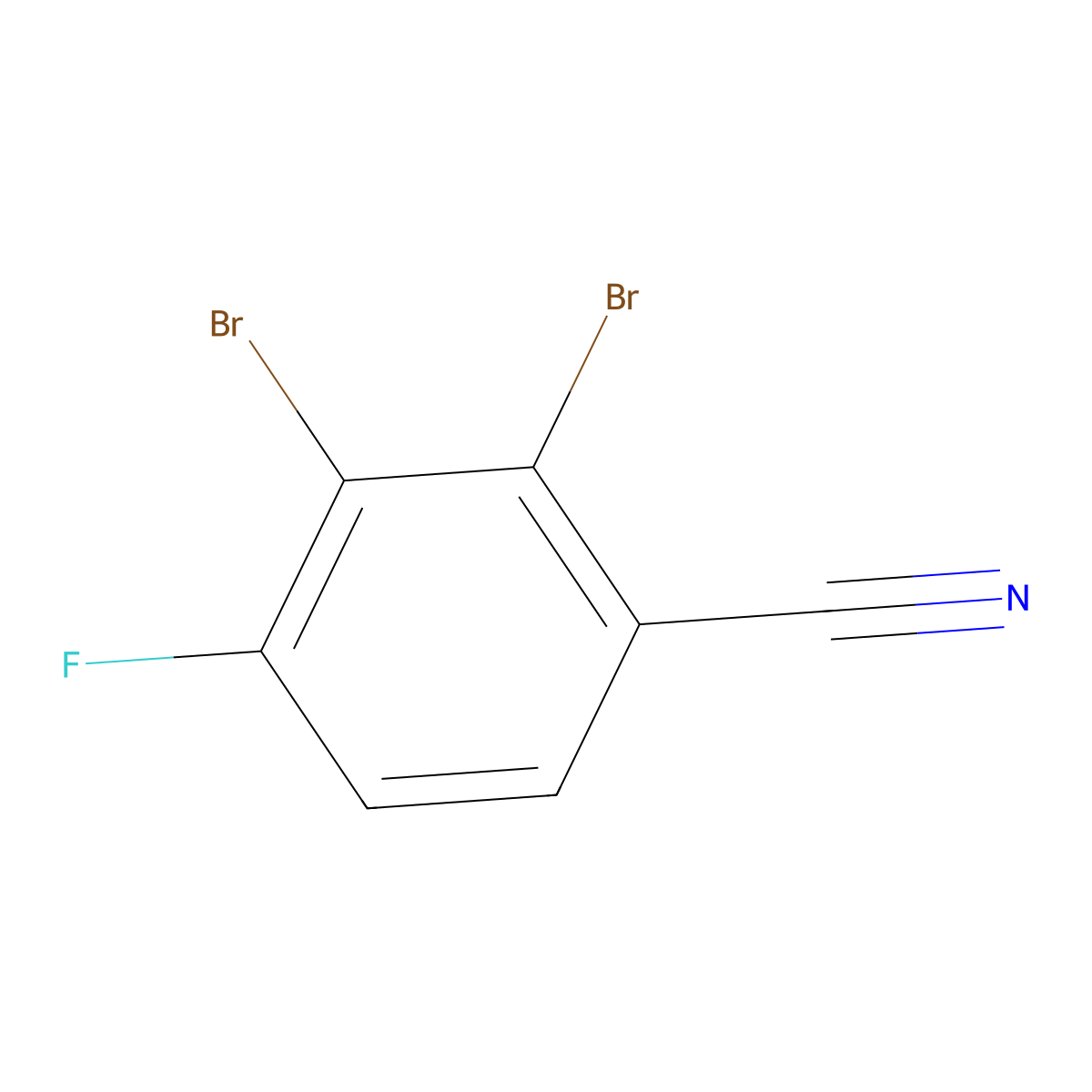2,3-Dibromo-4-fluorobenzonitrile molecular structure, CAS 1803784-43-1