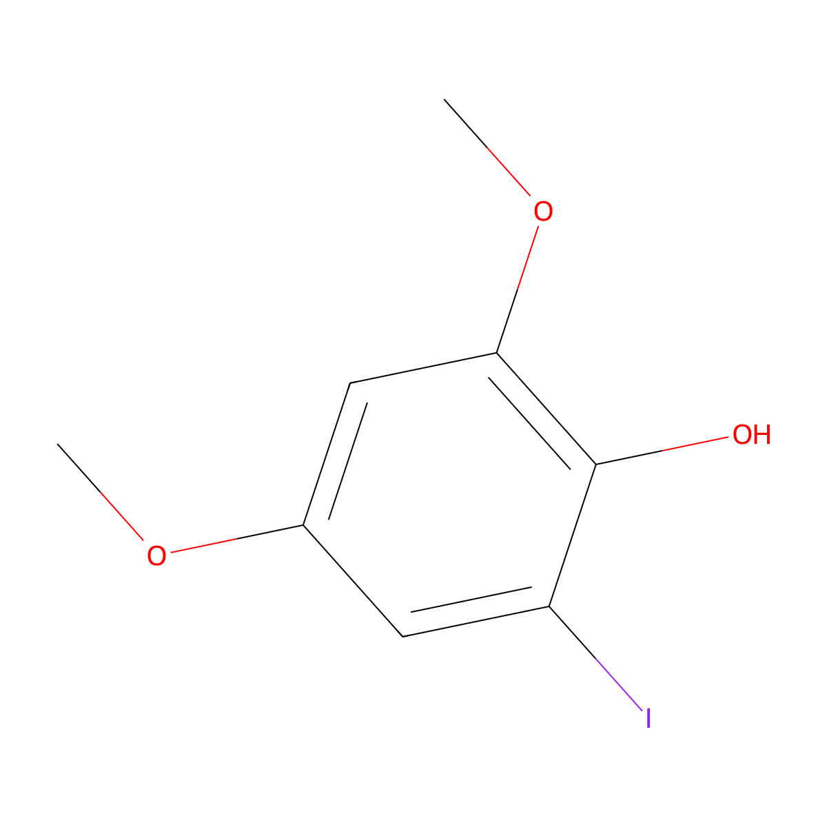 2-Iodo-4,6-dimethoxyphenol molecular structure, CAS 1803785-05-8