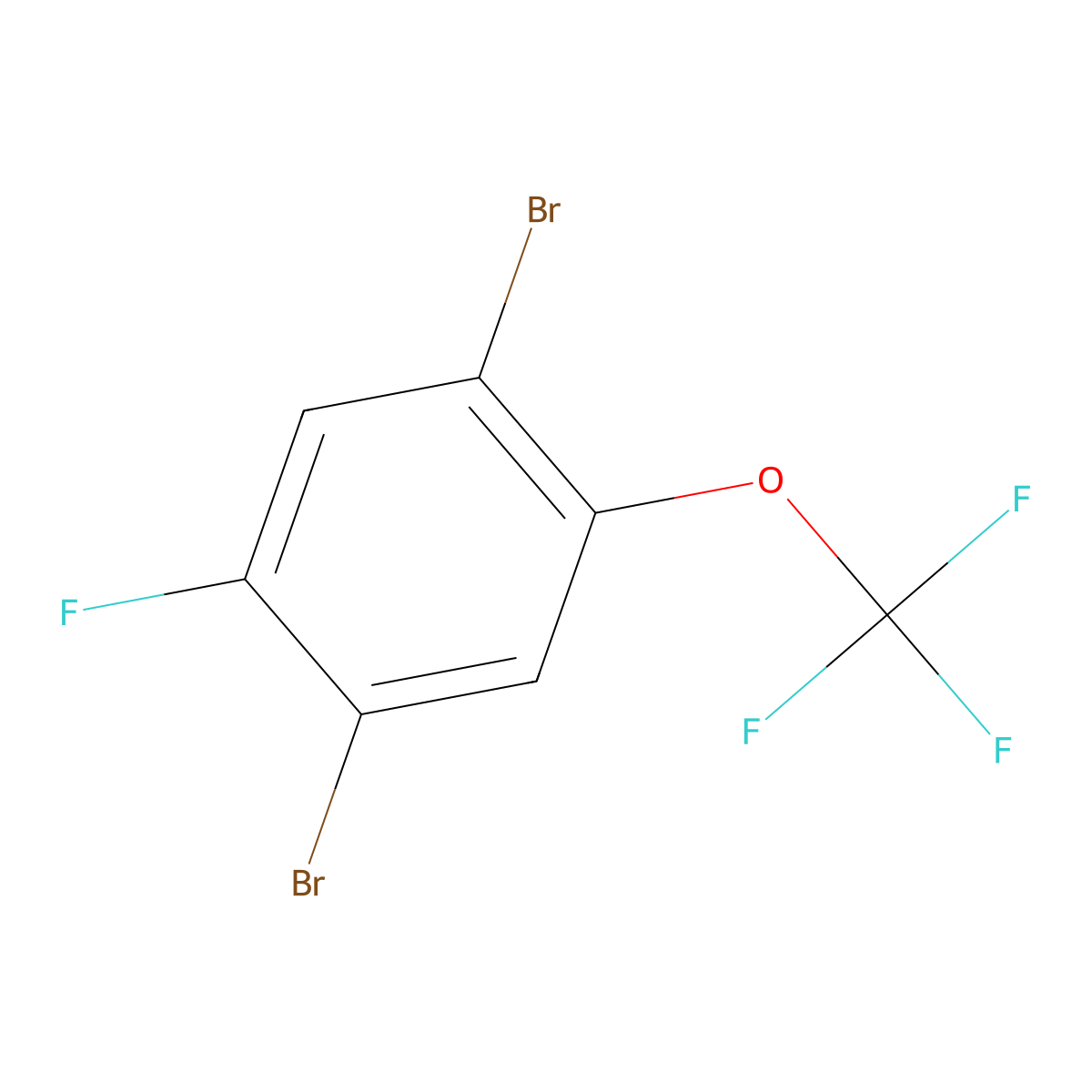 1,4-Dibromo-2-fluoro-5-(trifluoromethoxy)benzene molecular structure, CAS 1803785-48-9
