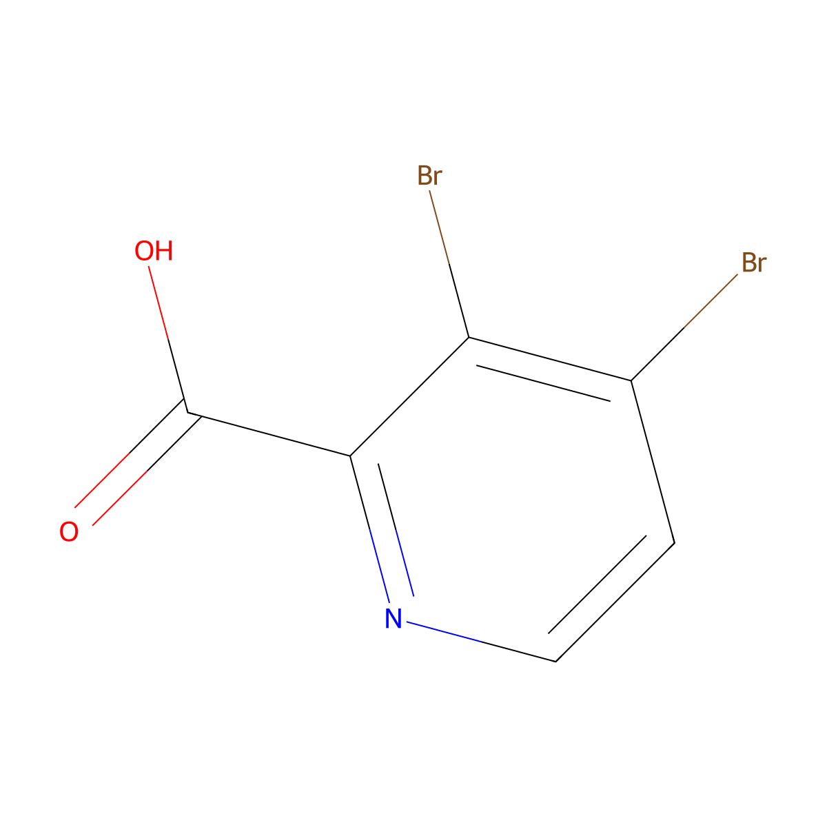 3,4-Dibromopyridine-2-carboxylic acid molecular structure, CAS 1803786-06-2