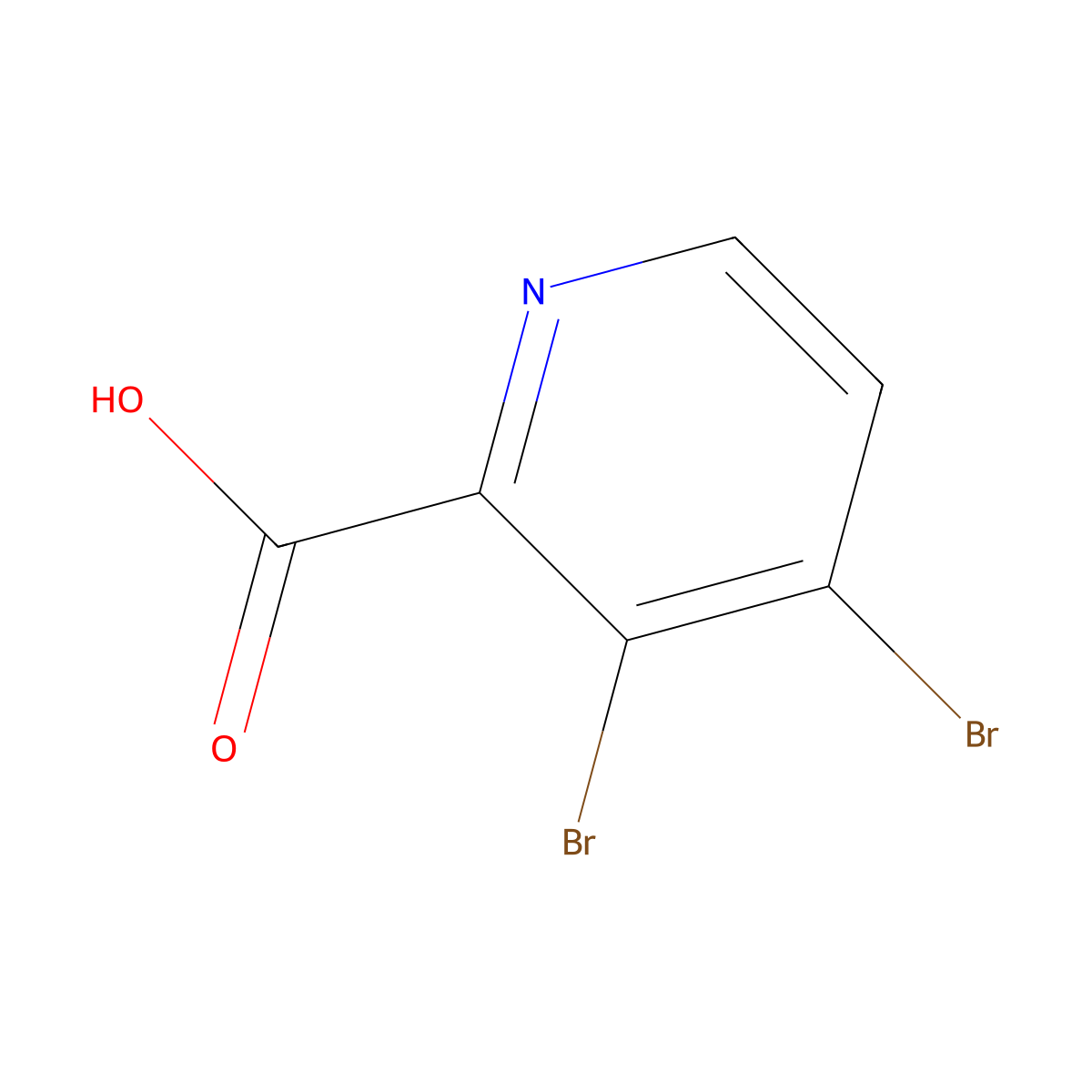 3,4-Dibromopyridine-2-carboxylic acid molecular structure, CAS 1803786-06-2