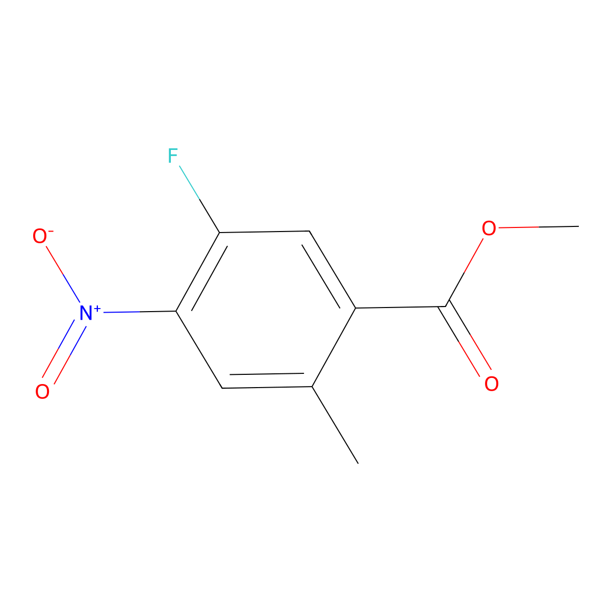 Methyl 5-fluoro-2-methyl-4-nitrobenzoate molecular structure, CAS 1803786-77-7