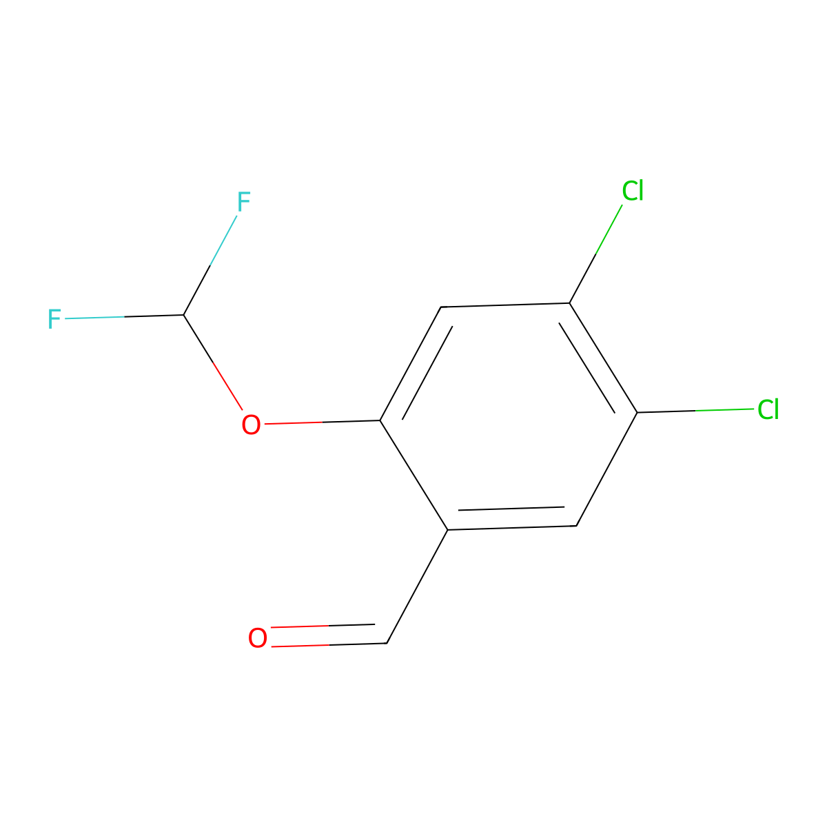 4,5-Dichloro-2-(difluoromethoxy)benzaldehyde molecular structure, CAS 1803787-21-4