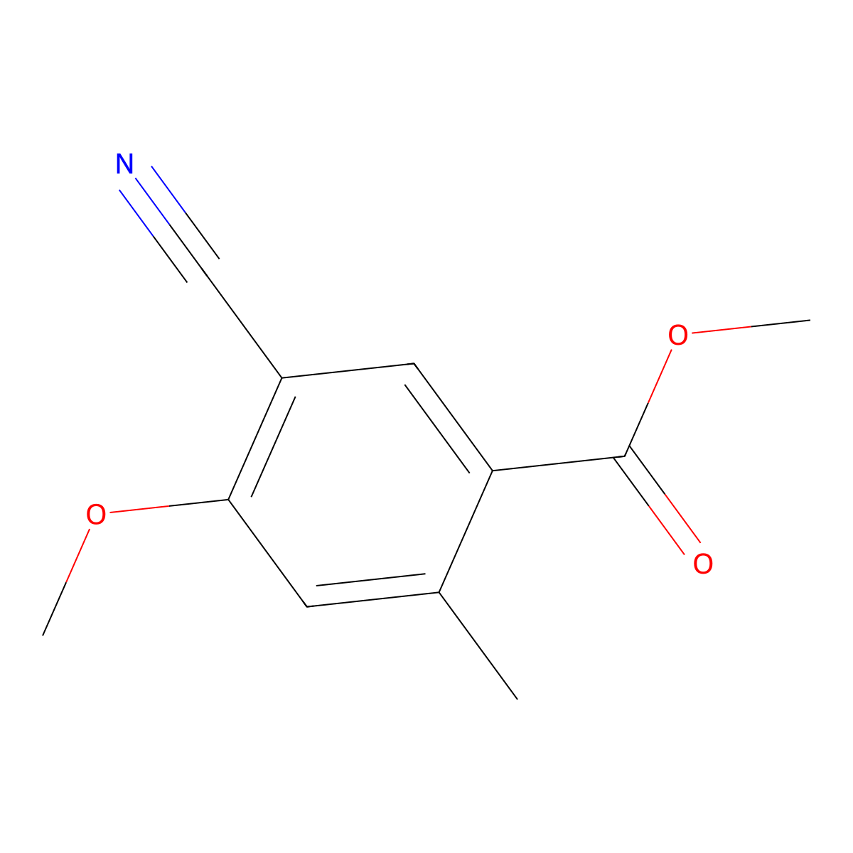 Benzoic acid, 5-cyano-4-methoxy-2-methyl-, methyl ester molecular structure, CAS 1803787-27-0