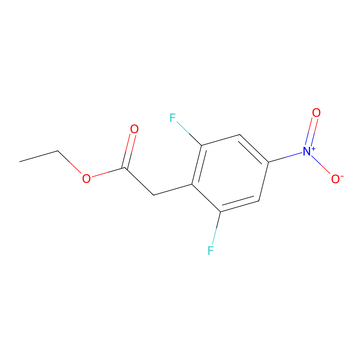 Ethyl 2,6-difluoro-4-nitrophenylacetate molecular structure, CAS 1803788-12-6