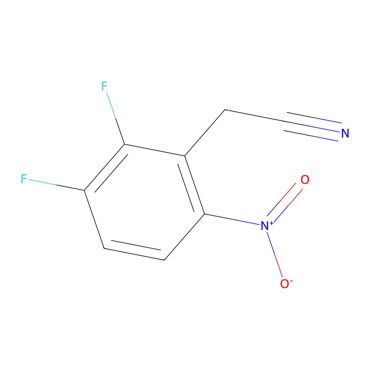 2-(2,3-Difluoro-6-nitrophenyl)acetonitrile molecular structure, CAS 1803788-44-4