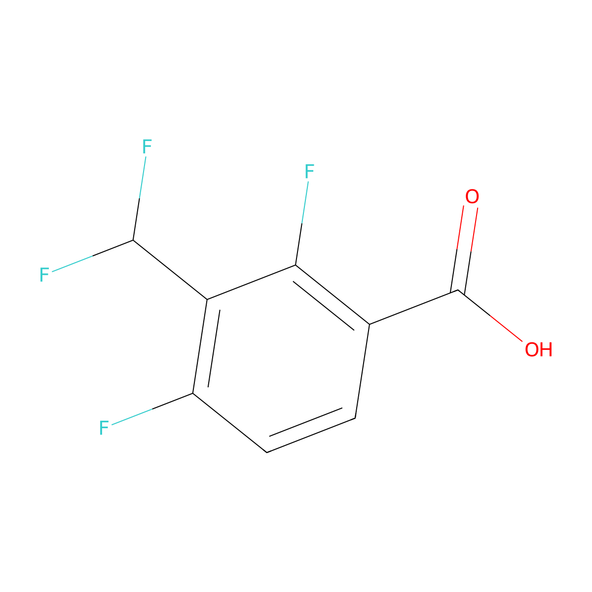 3-(Difluoromethyl)-2,4-difluorobenzoic acid molecular structure, CAS 1803789-23-2