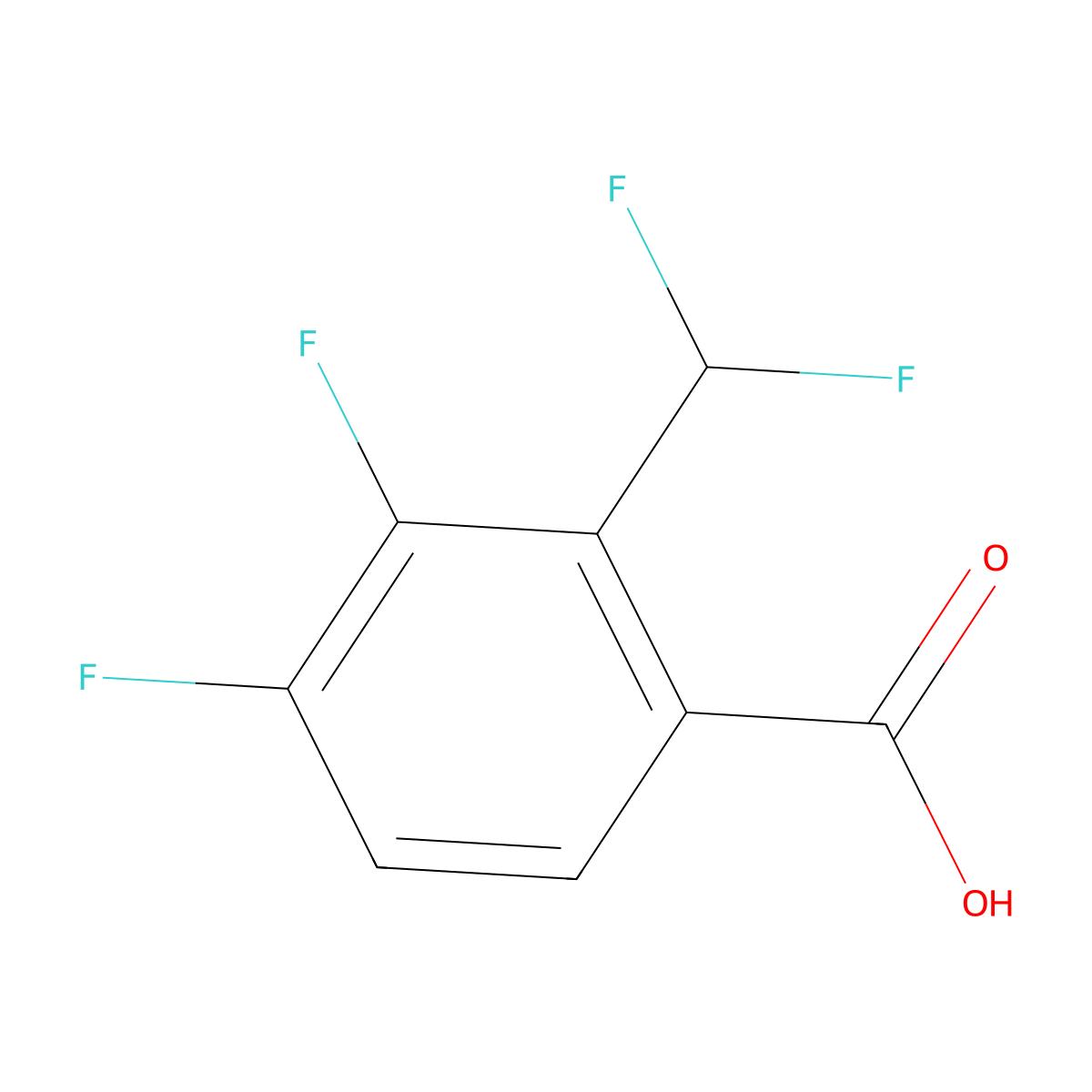 2-(Difluoromethyl)-3,4-difluorobenzoic acid molecular structure, CAS 1803789-28-7