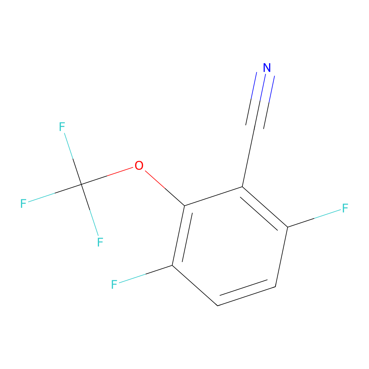 3,6-Difluoro-2-(trifluoromethoxy)benzonitrile molecular structure, CAS 1803789-95-8