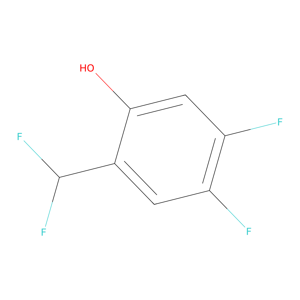 2-(Difluoromethyl)-4,5-difluorophenol molecular structure, CAS 1803790-02-4