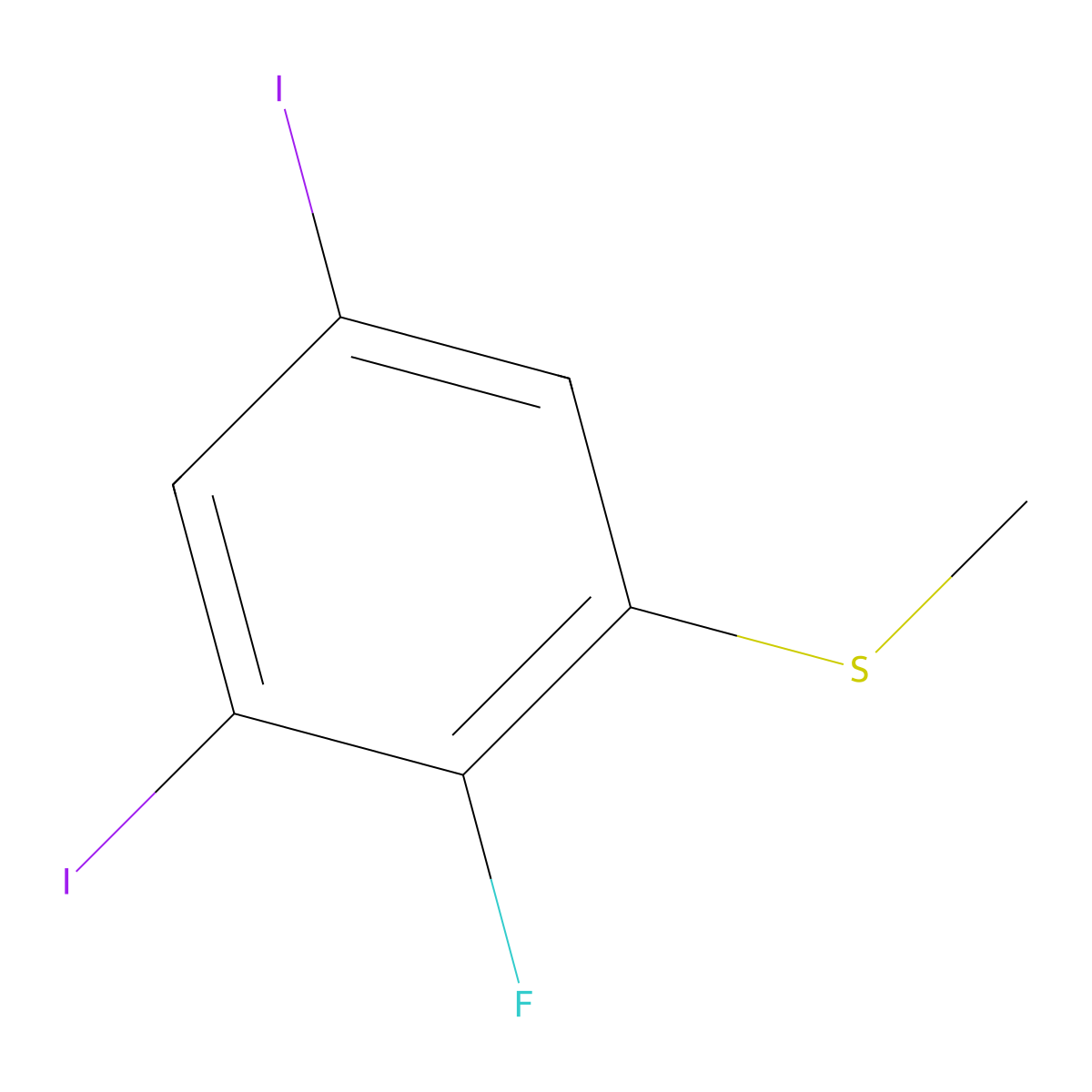 (2-Fluoro-3,5-diiodophenyl)(methyl)sulfane molecular structure, CAS 1803791-26-5