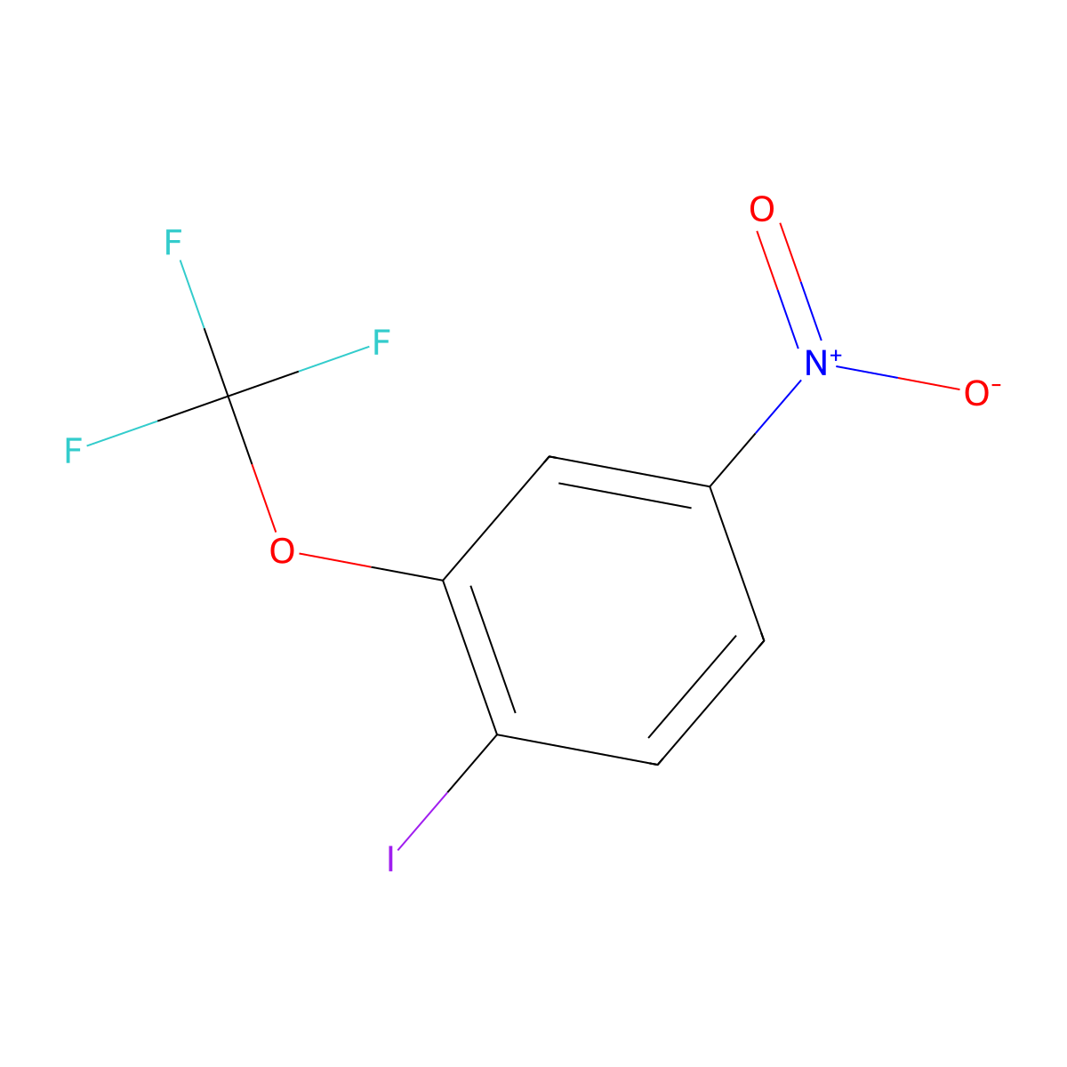 1-Iodo-4-nitro-2-(trifluoromethoxy)benzene molecular structure, CAS 1803791-65-2