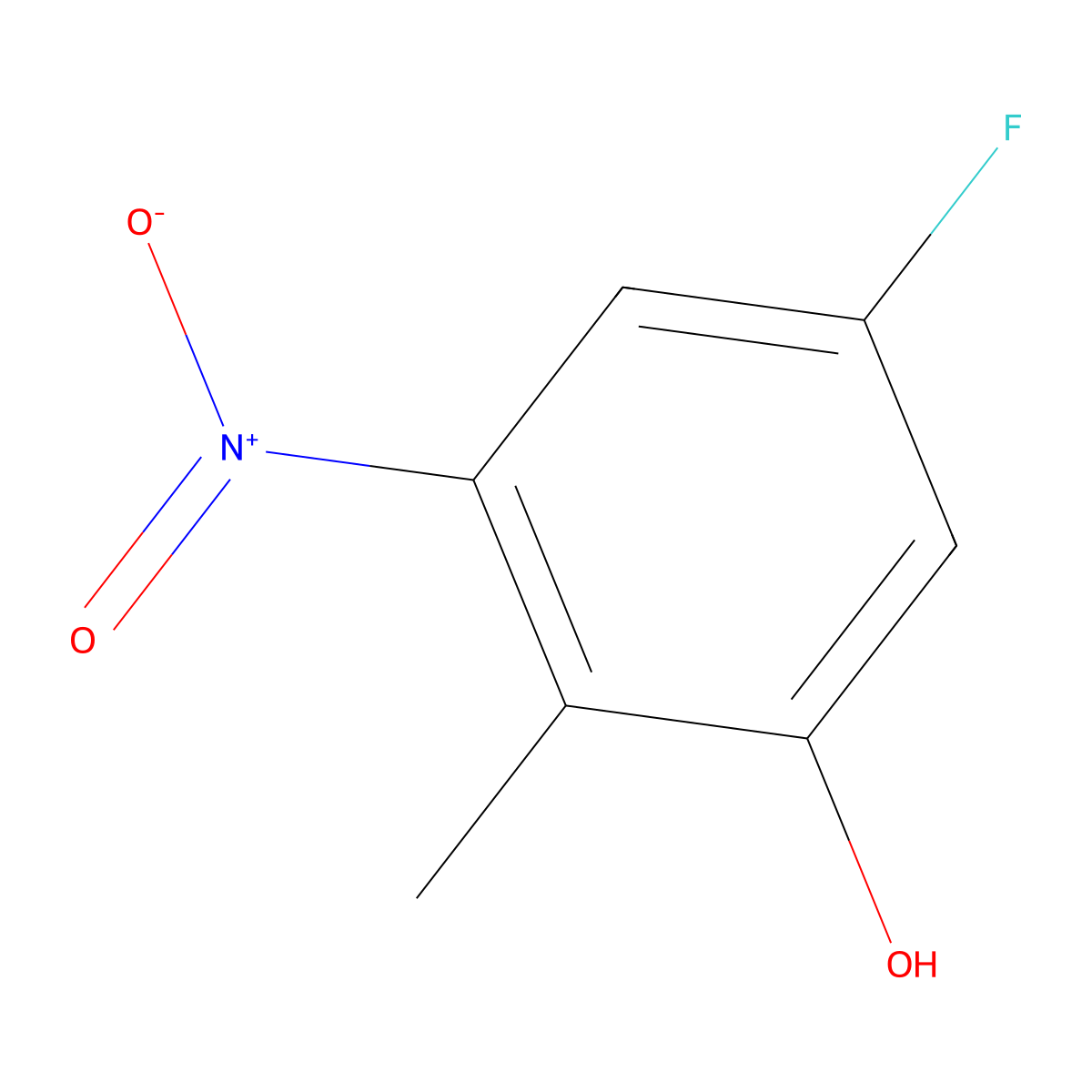 5-Fluoro-2-methyl-3-nitrophenol molecular structure, CAS 1803792-34-8