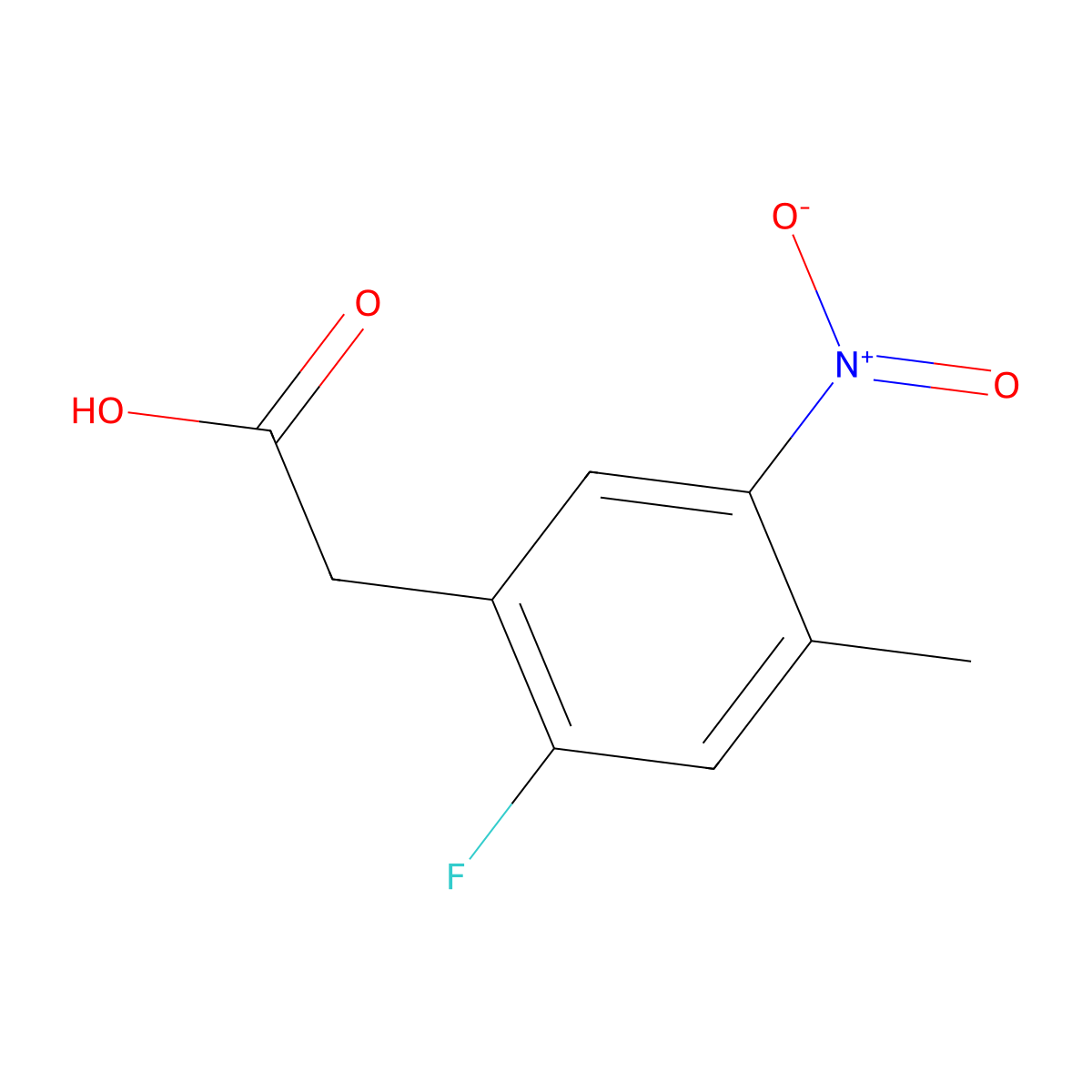 2-(2-Fluoro-4-methyl-5-nitrophenyl)acetic acid molecular structure, CAS 1803792-42-8