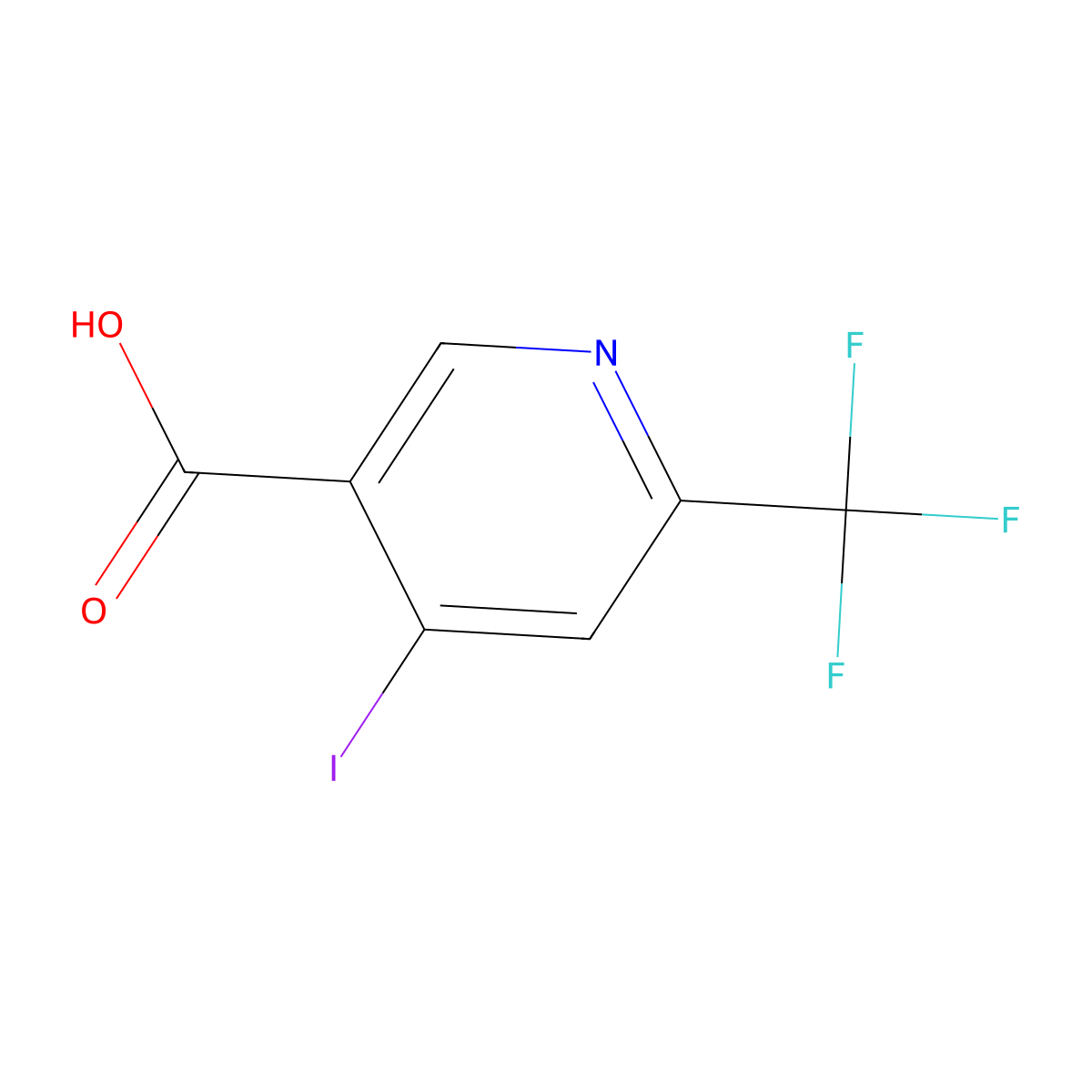 4-Iodo-6-(trifluoromethyl)nicotinic acid molecular structure, CAS 1803792-47-3