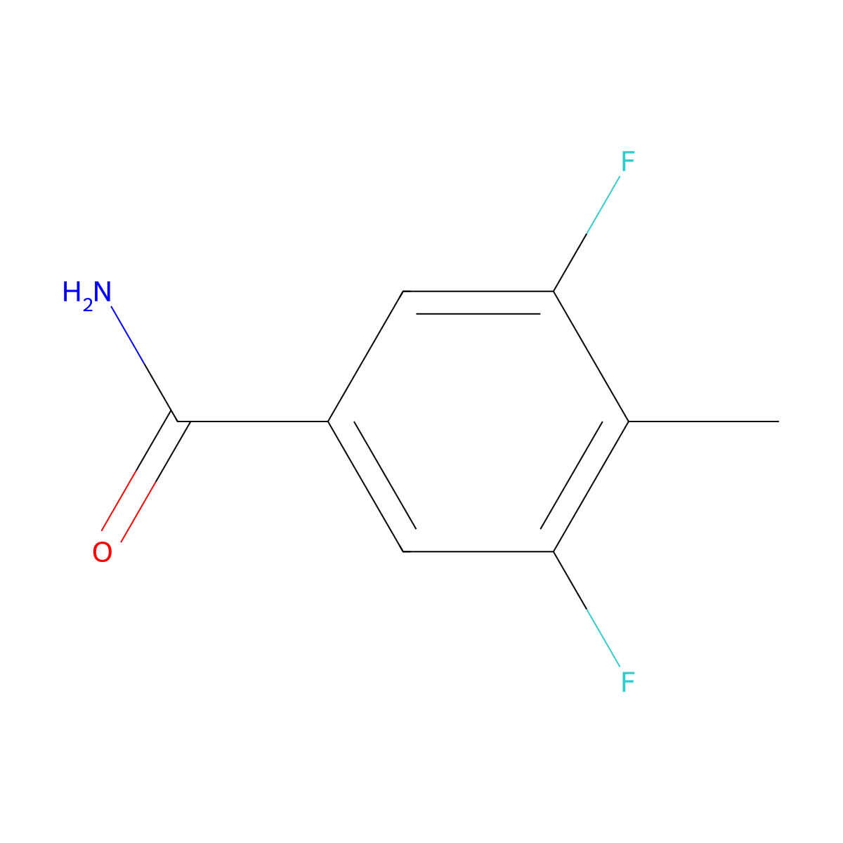 3,5-Difluoro-4-methylbenzamide molecular structure, CAS 1803792-75-7