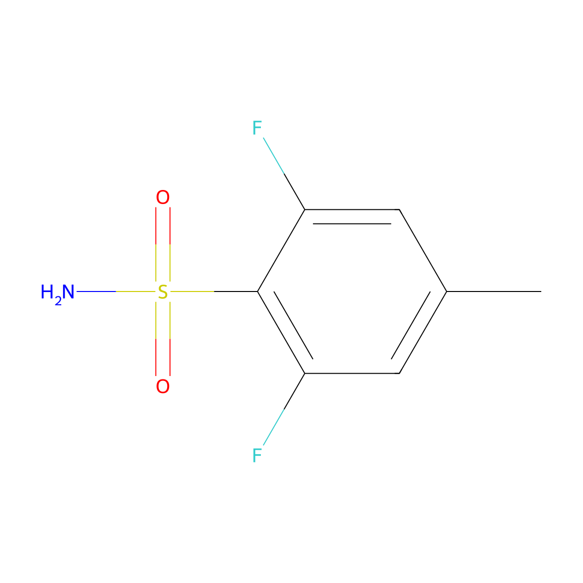 2,6-Difluoro-4-methylbenzenesulfonamide molecular structure, CAS 1803792-82-6