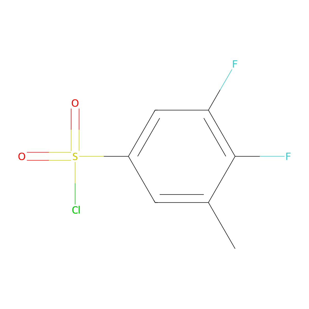 3,4-Difluoro-5-methylbenzenesulfonyl chloride molecular structure, CAS 1803792-87-1
