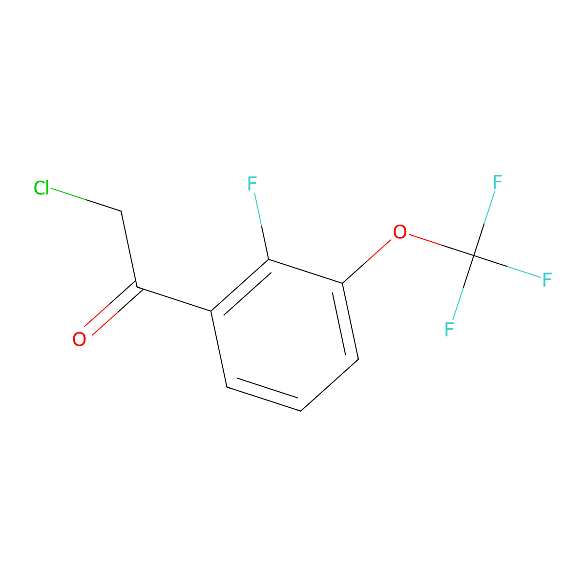 2-Chloro-1-[2-fluoro-3-(trifluoromethoxy)phenyl]ethanone molecular structure, CAS 1803794-43-5