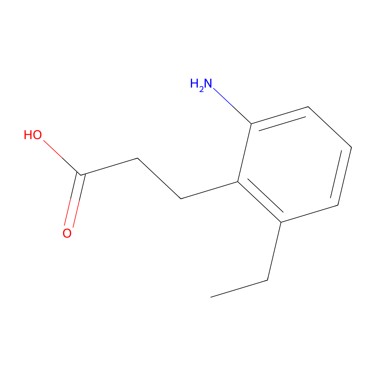 3-(2-Amino-6-ethylphenyl)propanoic acid molecular structure, CAS 1803795-70-1