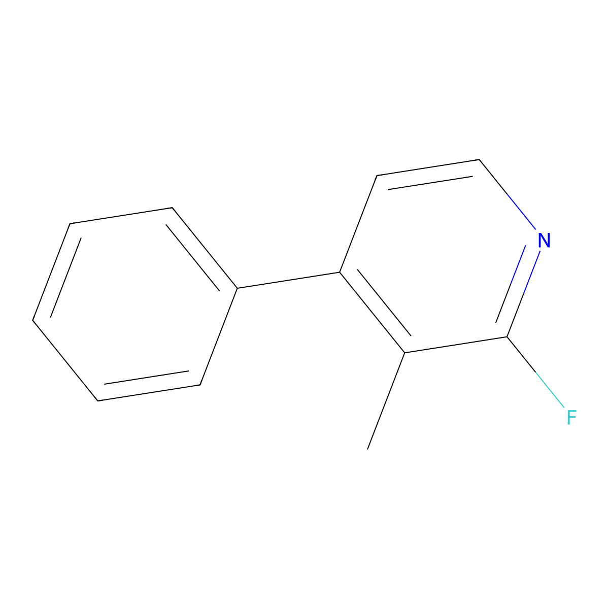 2-Fluoro-3-methyl-4-phenylpyridine molecular structure, CAS 1803800-12-5