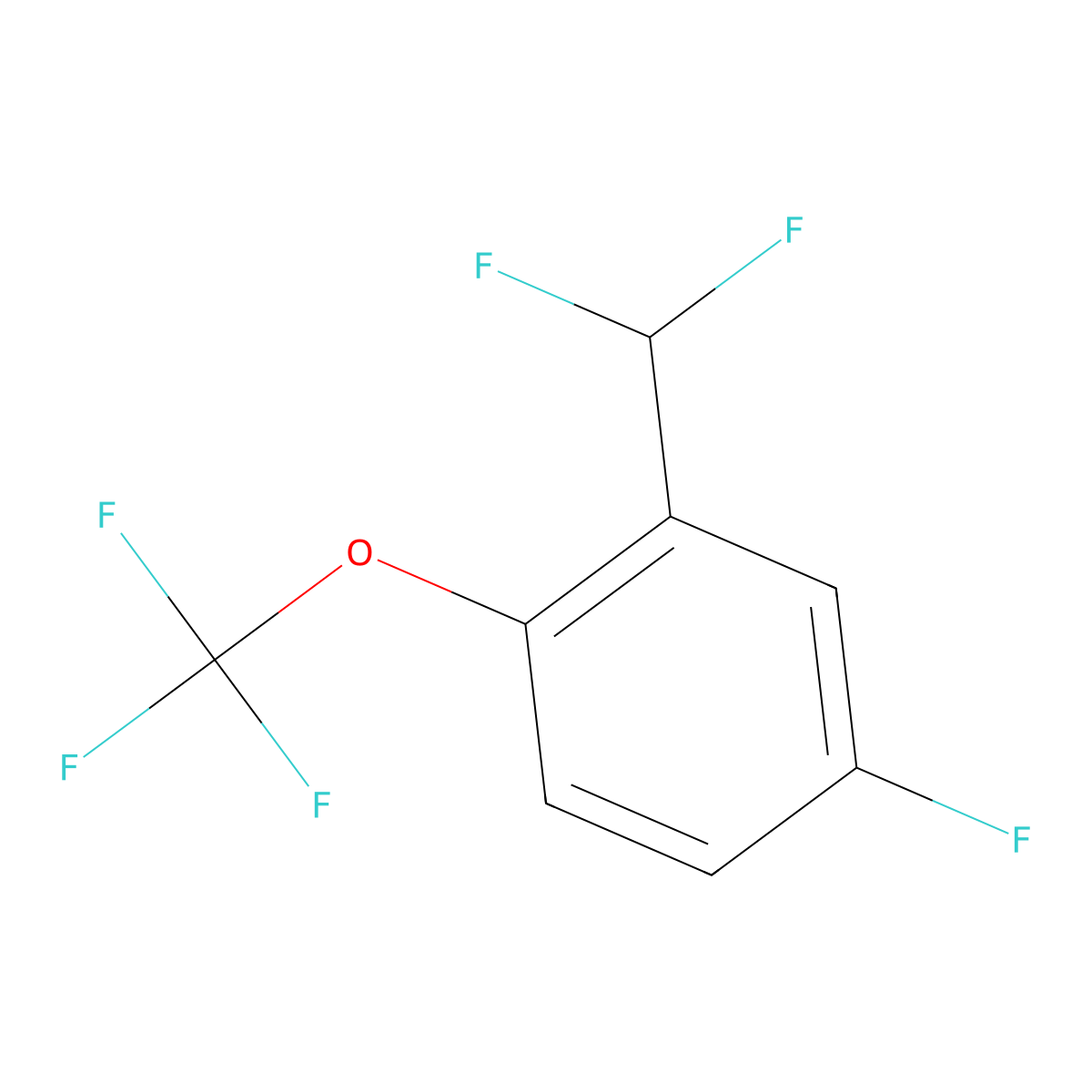 2-(Difluoromethyl)-4-fluoro-1-(trifluoromethoxy)benzene molecular structure, CAS 1803800-92-1
