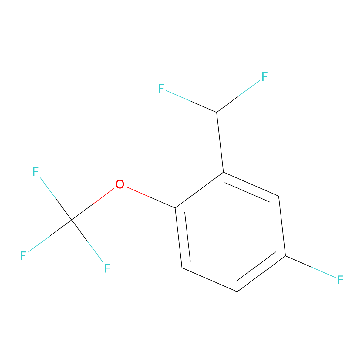 2-(Difluoromethyl)-4-fluoro-1-(trifluoromethoxy)benzene molecular structure, CAS 1803800-92-1