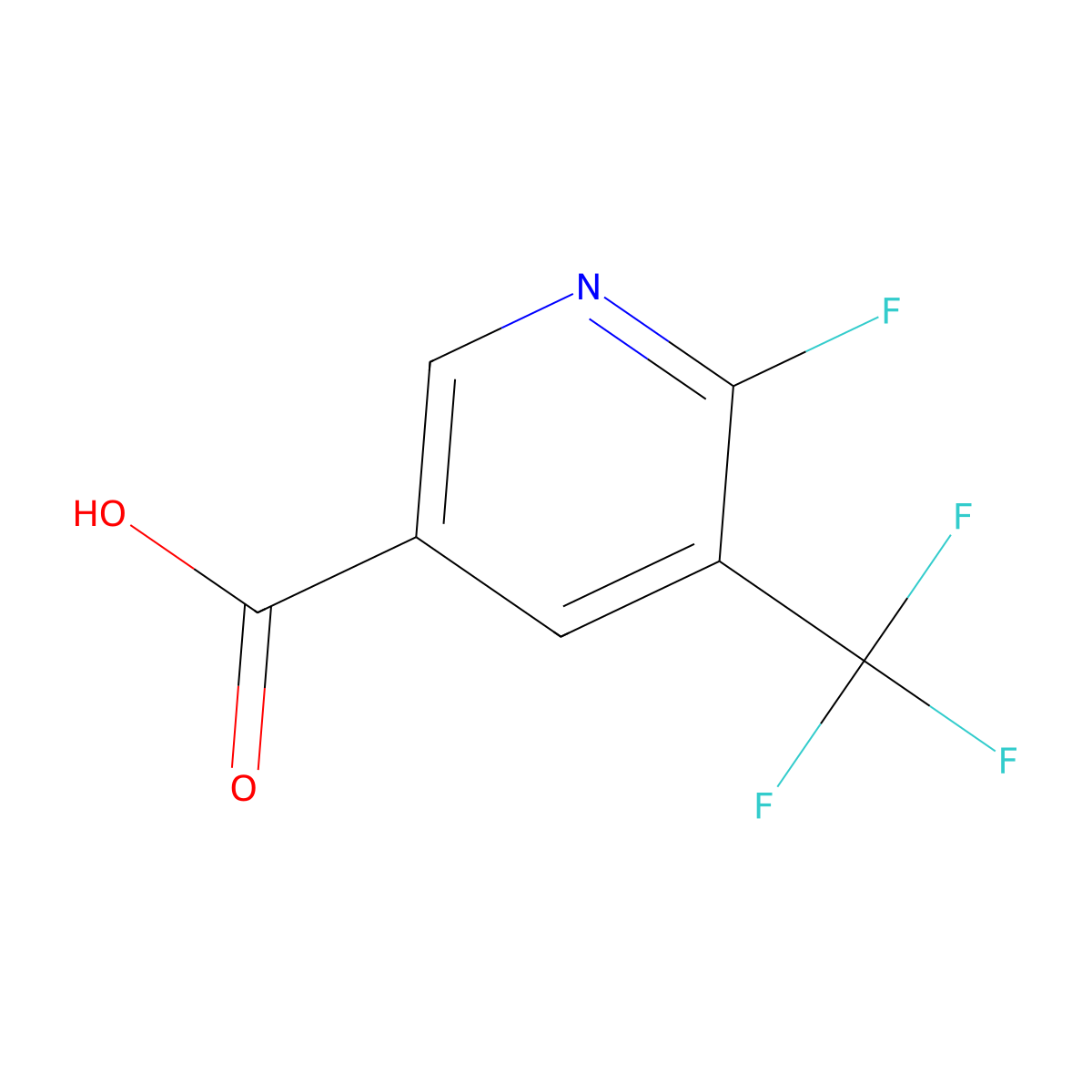 6-Fluoro-5-(trifluoromethyl)pyridine-3-carboxylic acid molecular structure, CAS 1803801-09-3