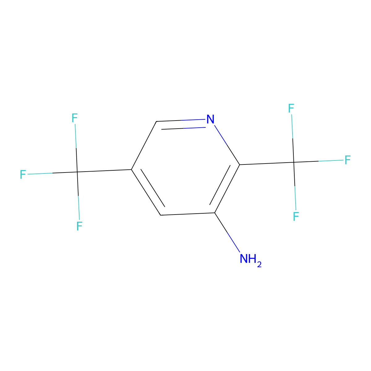 2,5-Bis(trifluoromethyl)pyridin-3-amine molecular structure, CAS 1803804-90-1