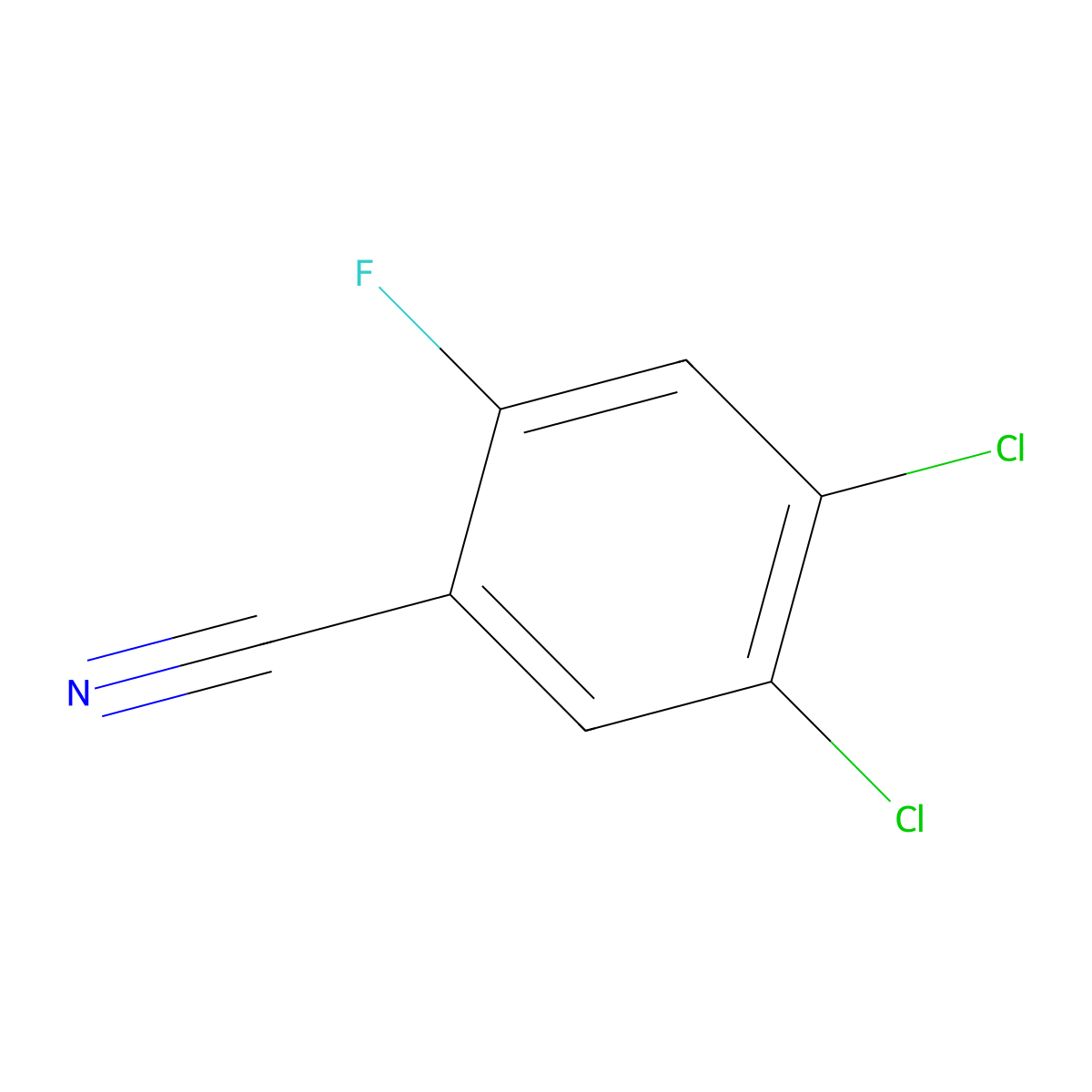 4,5-Dichloro-2-fluorobenzonitrile molecular structure, CAS 1803807-05-7