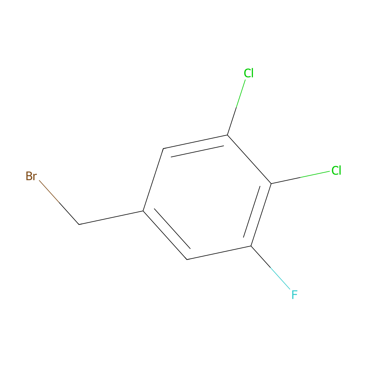3,4-Dichloro-5-fluorobenzyl bromide molecular structure, CAS 1803807-07-9