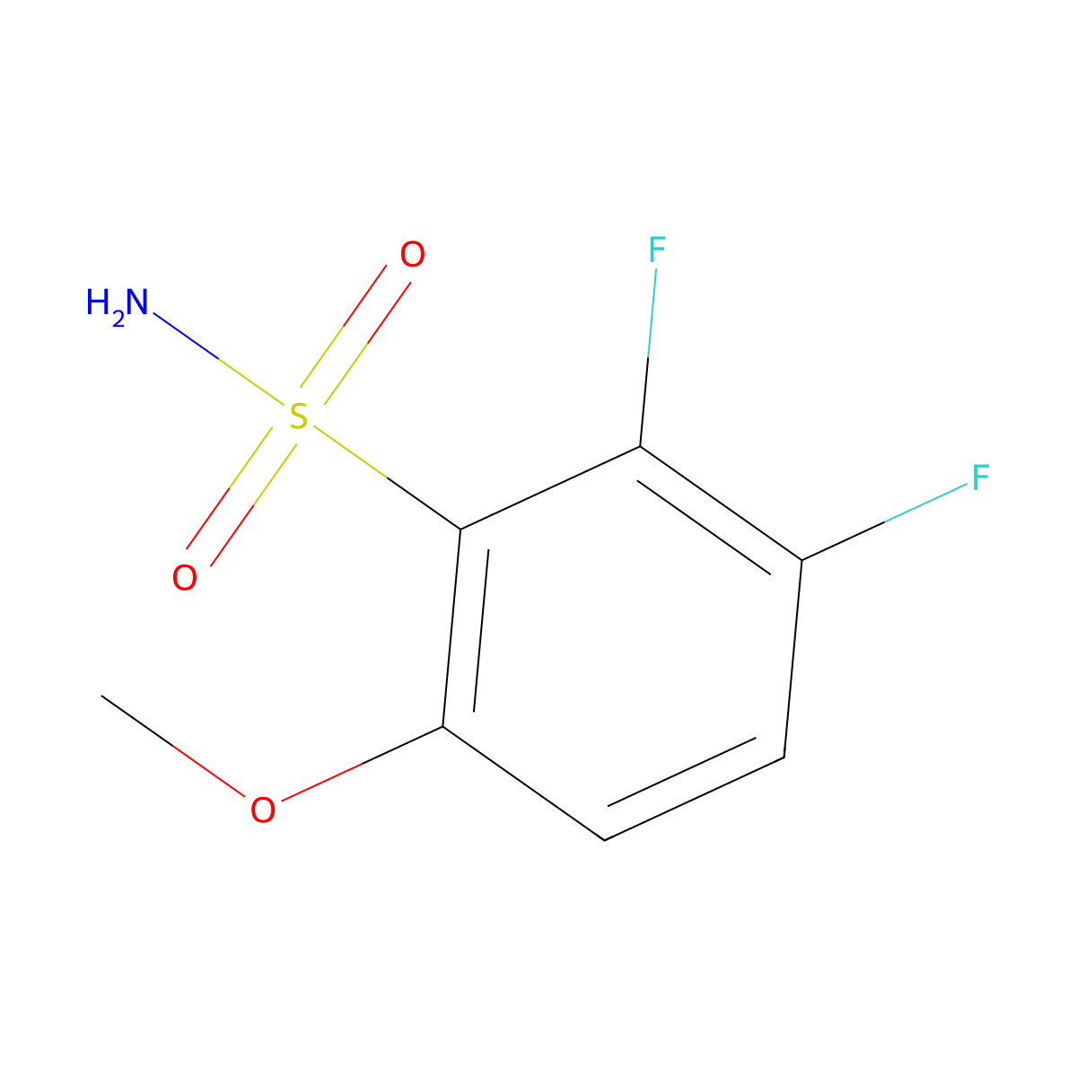 2,3-Difluoro-6-methoxybenzene-1-sulfonamide molecular structure, CAS 1803809-64-4