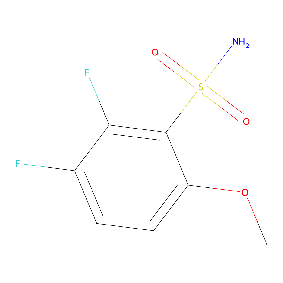 2,3-Difluoro-6-methoxybenzene-1-sulfonamide molecular structure, CAS 1803809-64-4