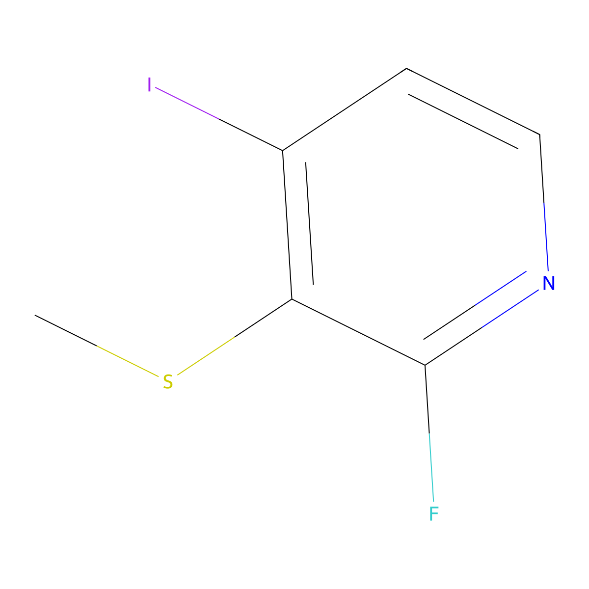 2-Fluoro-4-iodo-3-(methylthio)pyridine molecular structure, CAS 1803810-98-1