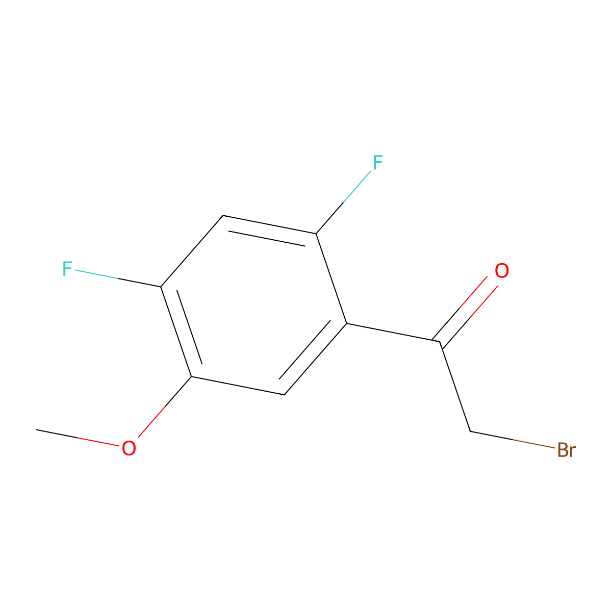 2-Bromo-1-(2,4-difluoro-5-methoxyphenyl)ethan-1-one molecular structure, CAS 1803811-66-6