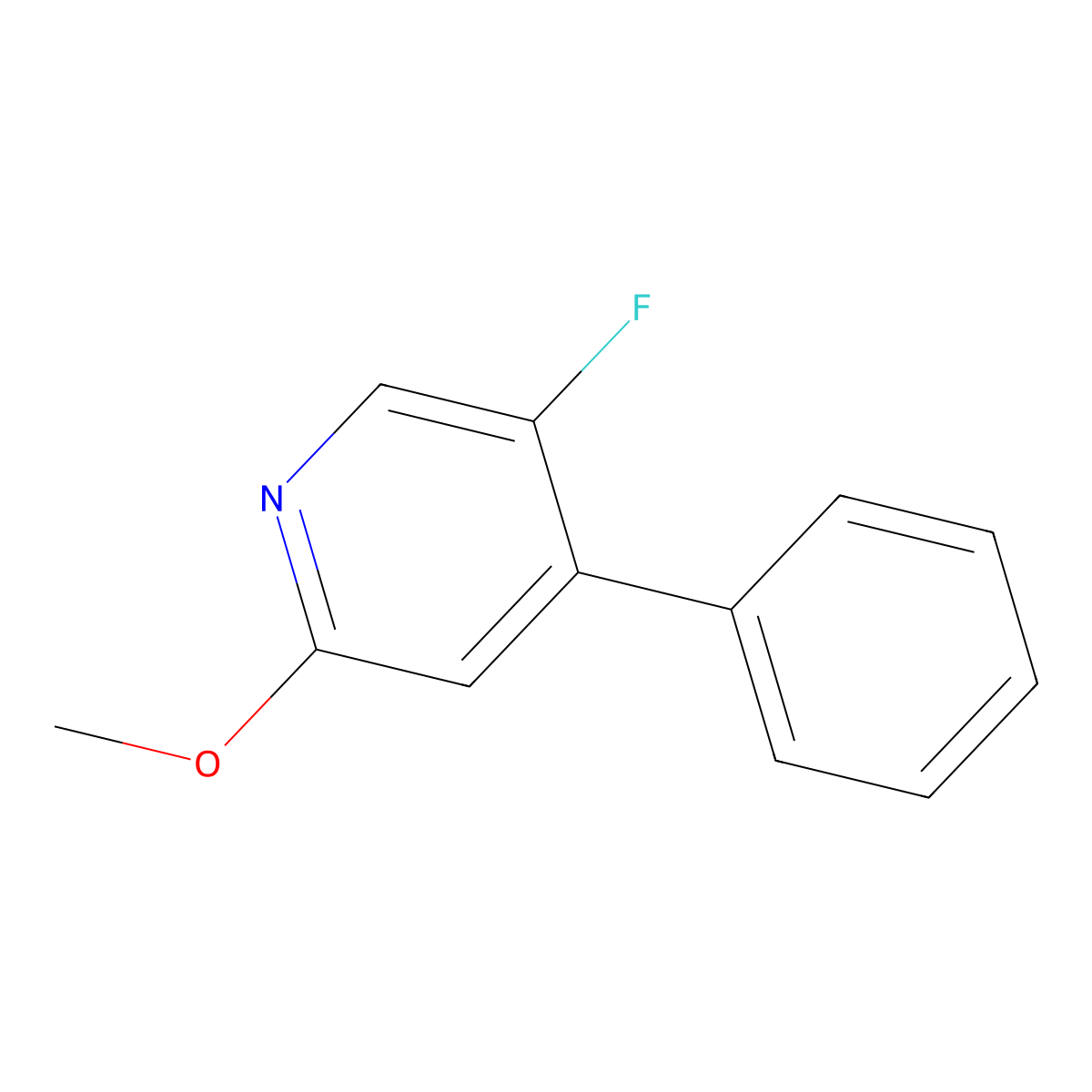 Pyridine, 5-fluoro-2-methoxy-4-phenyl- molecular structure, CAS 1803812-88-5