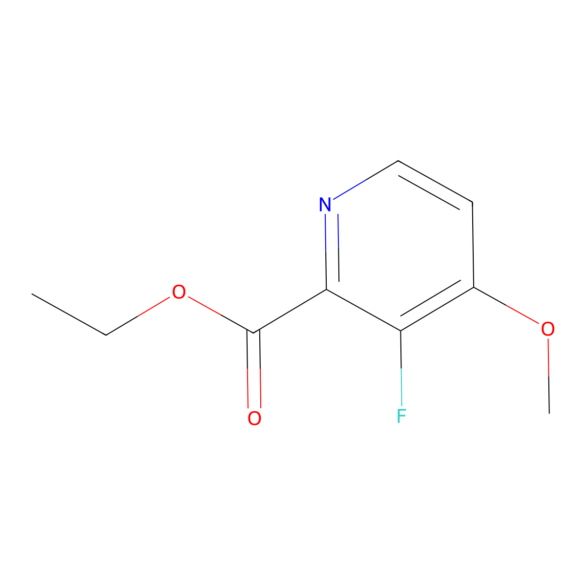 2-Pyridinecarboxylic acid, 3-fluoro-4-methoxy-, ethyl ester molecular structure, CAS 1803813-48-0