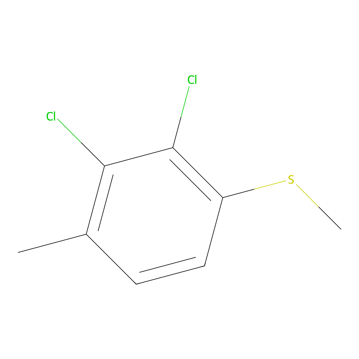 (2,3-Dichloro-4-methylphenyl)(methyl)sulfane molecular structure, CAS 1803813-89-9