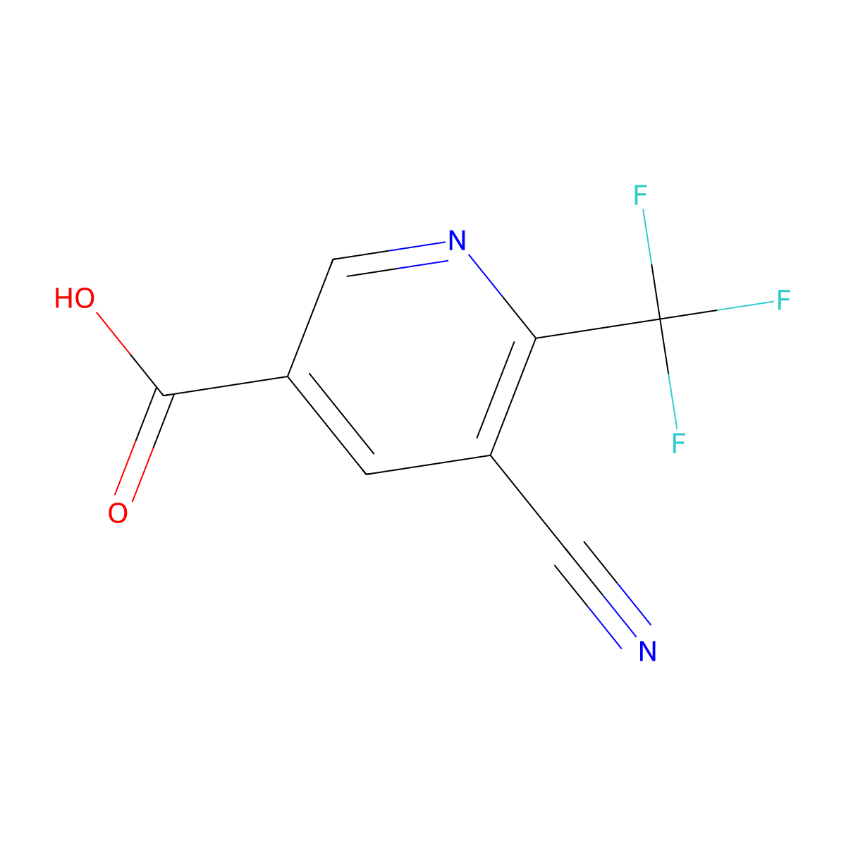 5-Cyano-6-(trifluoromethyl)pyridine-3-carboxylic acid molecular structure, CAS 1803813-92-4