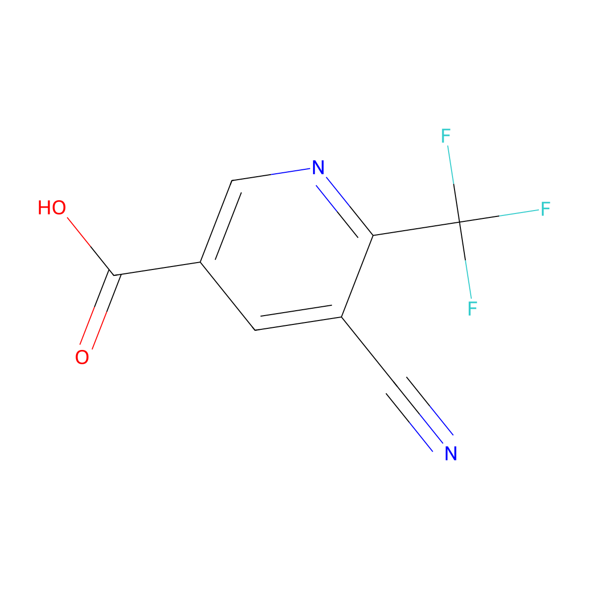 5-Cyano-6-(trifluoromethyl)pyridine-3-carboxylic acid molecular structure, CAS 1803813-92-4