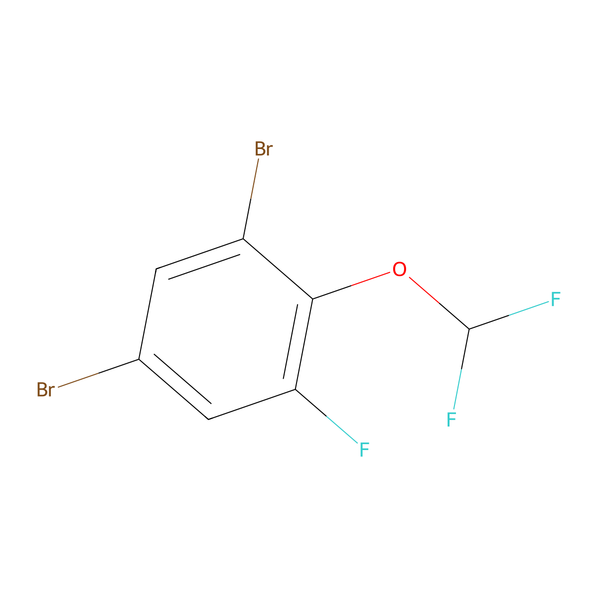1,5-Dibromo-2-difluoromethoxy-3-fluorobenzene molecular structure, CAS 1803814-87-0