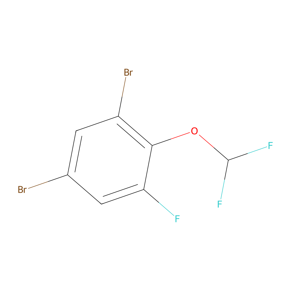 1,5-Dibromo-2-difluoromethoxy-3-fluorobenzene molecular structure, CAS 1803814-87-0