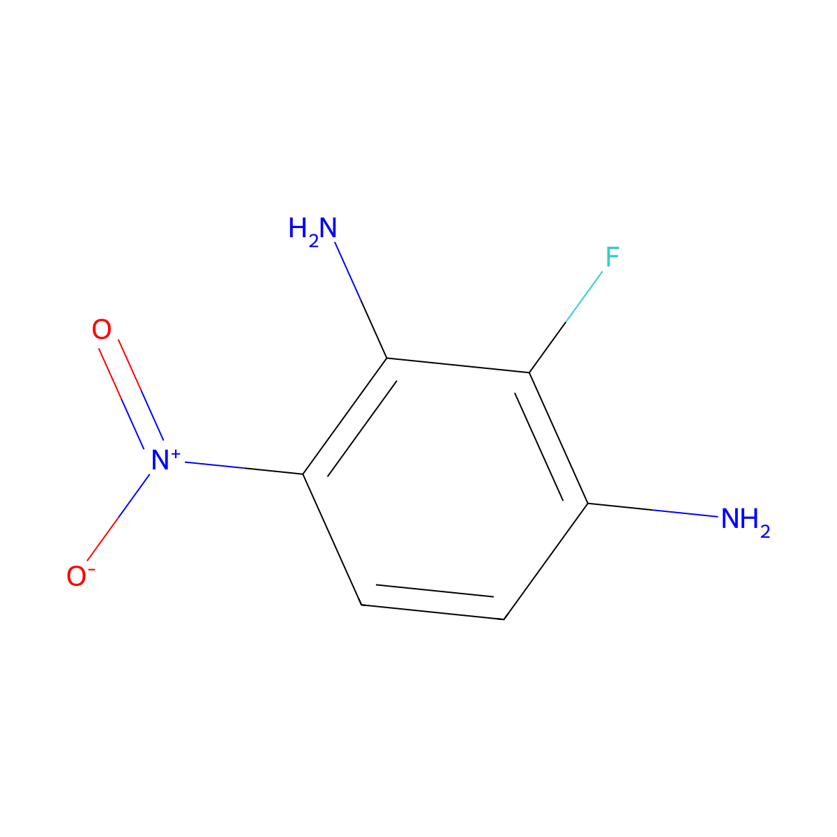 2-Fluoro-4-nitrobenzene-1,3-diamine molecular structure, CAS 1803815-62-4