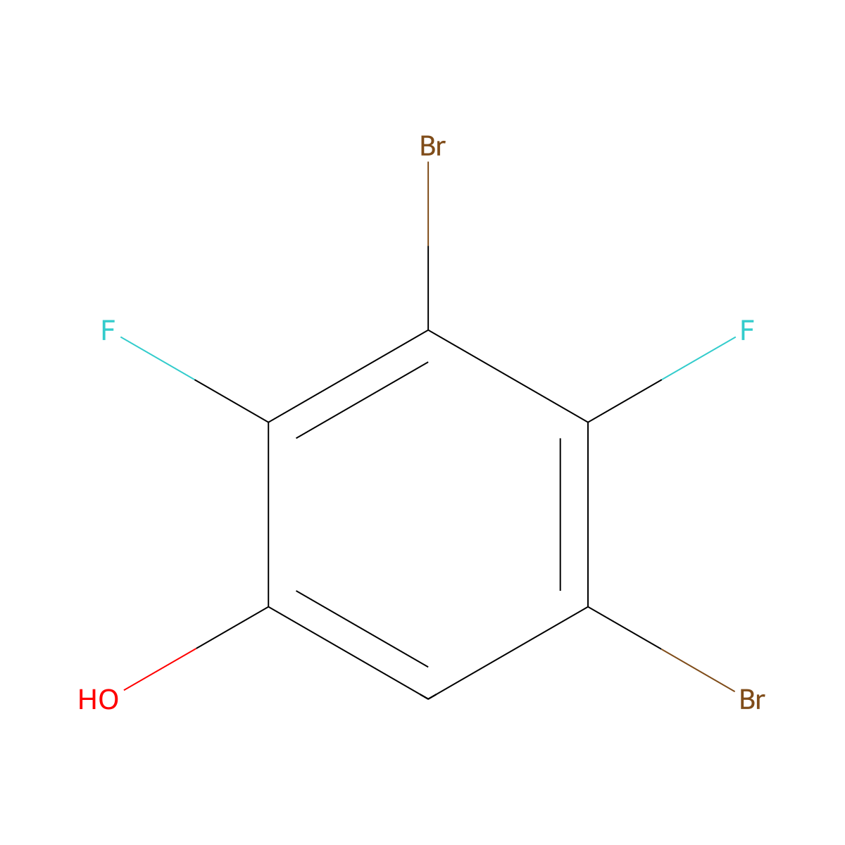 3,5-Dibromo-2,4-difluorophenol molecular structure, CAS 1803816-23-0
