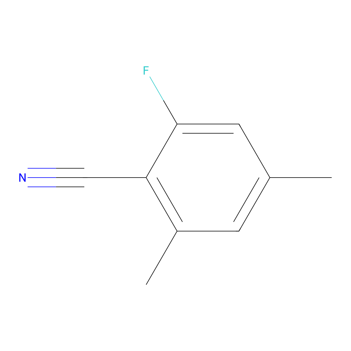 Benzonitrile, 2-fluoro-4,6-dimethyl- molecular structure, CAS 1803817-28-8