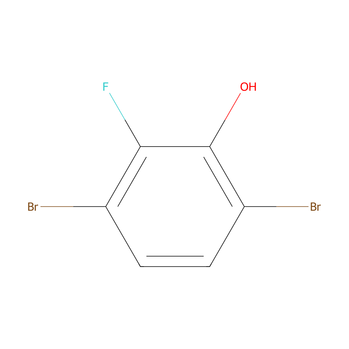 3,6-Dibromo-2-fluorophenol molecular structure, CAS 1803817-30-2