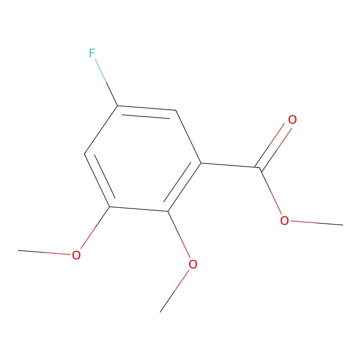 Benzoic acid, 5-fluoro-2,3-dimethoxy-, methyl ester molecular structure, CAS 1803817-31-3