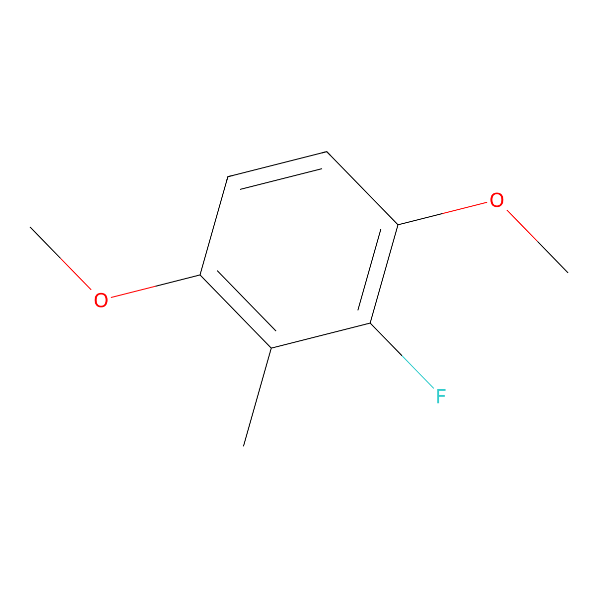 Benzene, 2-fluoro-1,4-dimethoxy-3-methyl- molecular structure, CAS 1803817-62-0