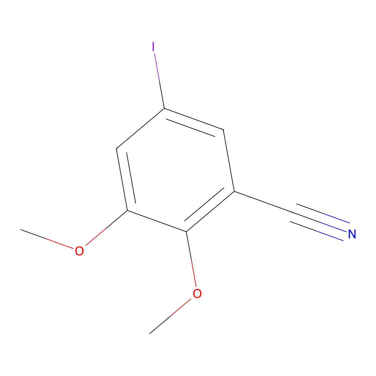 5-Iodo-2,3-dimethoxybenzonitrile molecular structure, CAS 1803818-06-5