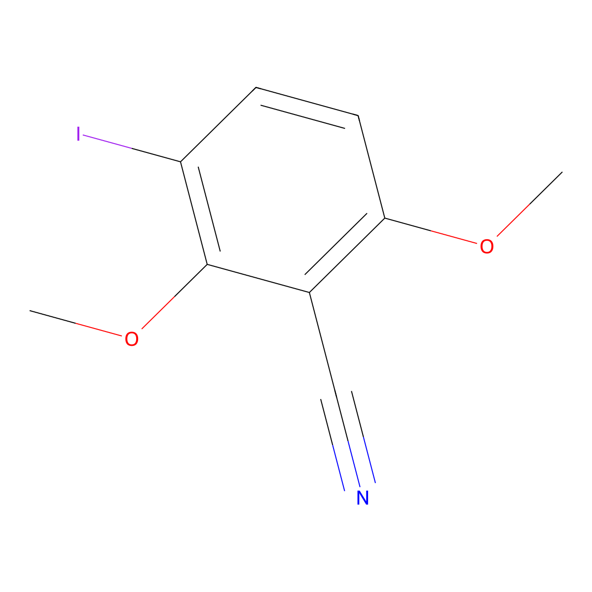 Benzonitrile, 3-iodo-2,6-dimethoxy- molecular structure, CAS 1803818-09-8